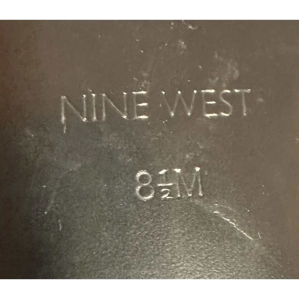 Nine West Pointed‎ Black Metallic Silver Flat Shoes Size 8.5 Dressy Professional
